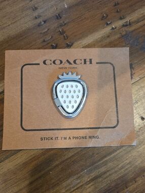 Coach Strawberry Silver Toned Phone Ring